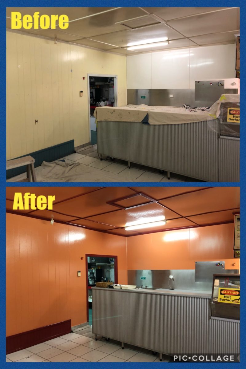 Interior painting before & after